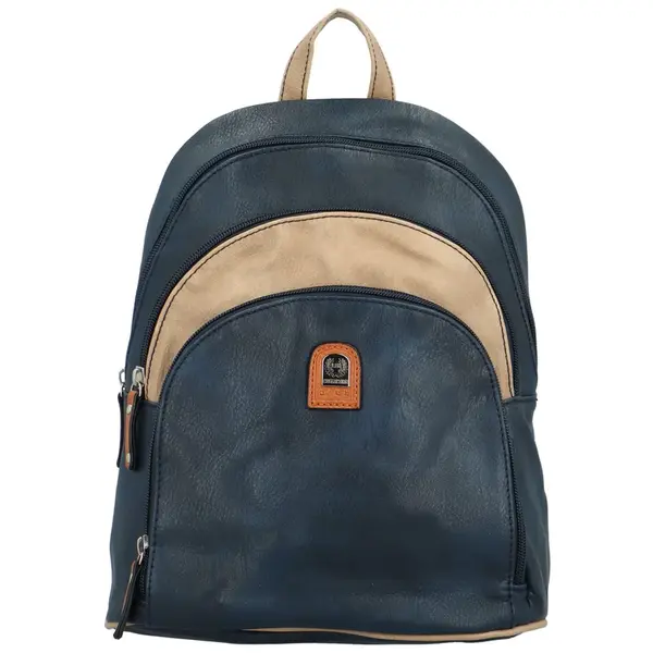 Stylový dámský koženkový batůžek Bennief, tmavě modrý