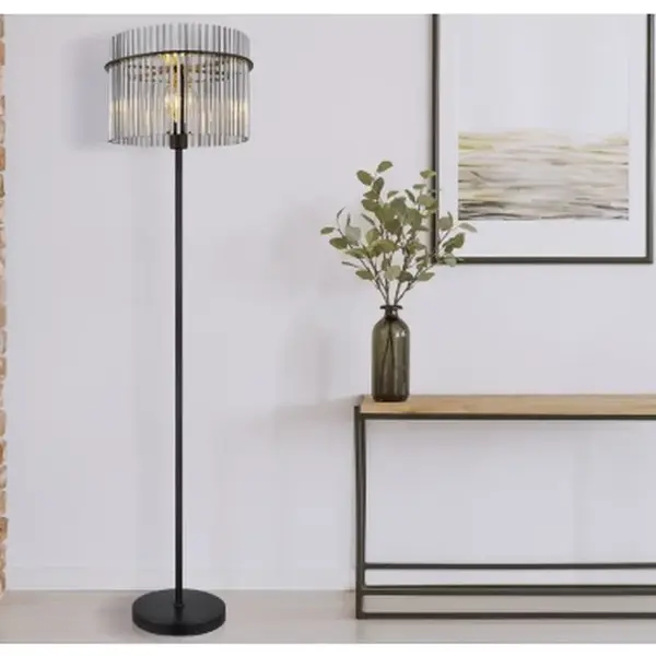 Stojací lampa Gorley 152 cm,  skleněné tyčinky