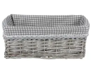 Proutěný košík Joy, šedý střední