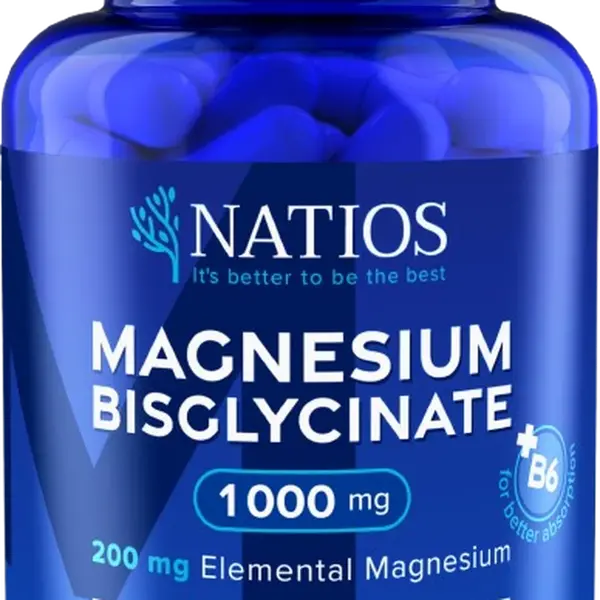 NATIOS Magnesium Bisglycinate 1000 mg + B6 90 kapslí