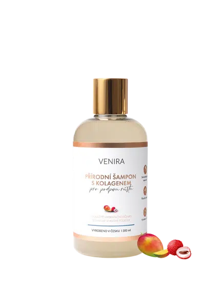 VENIRA Přírodní šampon s kolag. na podporu růstu vlasů mango + liči 300 ml
