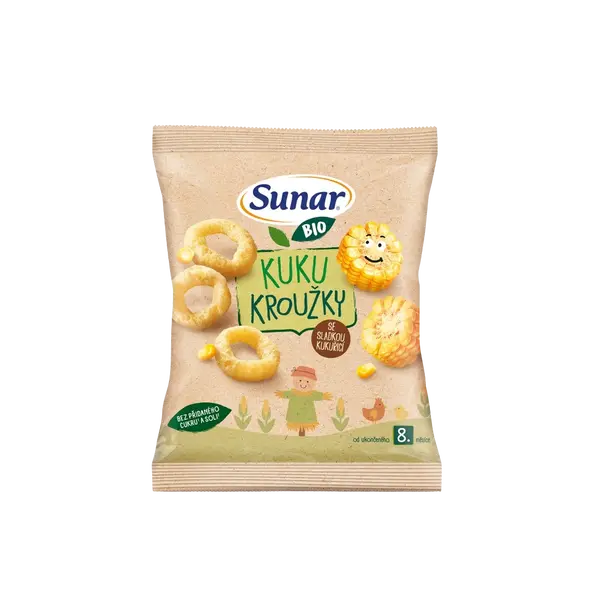 SUNAR BIO Dětské křupky Kuku kroužky 9m+, 20 g