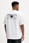 Bavlněné tričko Converse pánské, bílá barva, s potiskem, 10027997-A06