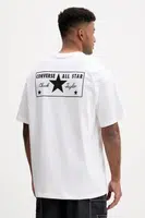 Bavlněné tričko Converse pánské, bílá barva, s potiskem, 10027997-A06