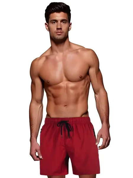 Bordové pánské koupací kraťasy Dstreet