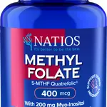 Natios Methyl Folate - Aktivní kyselina listová 400 mcg 90 veganských kapslí