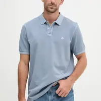 Bavlněné polo tričko Marc O'Polo pánské, modrá barva, 526226653000