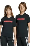 Dětské bavlněné tričko adidas Originals černá barva, s potiskem, JY2822