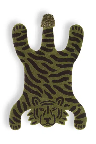 Vlněný koberec ferm LIVING Safari Tufted Rug zelená barva