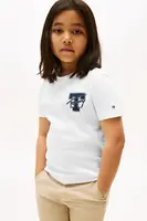 Dětské bavlněné tričko Tommy Hilfiger bílá barva, s potiskem, KB0KB09868