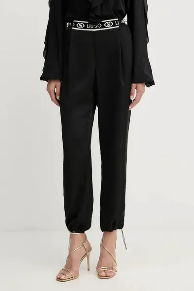 Kalhoty Liu Jo dámské, černá barva, high waist, TF5192.T004A
