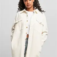 Dámská dlouhá manšestrová overshirt whitesand