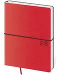 Týdenní diář 2026 B6 Flexio červený s gumičkou