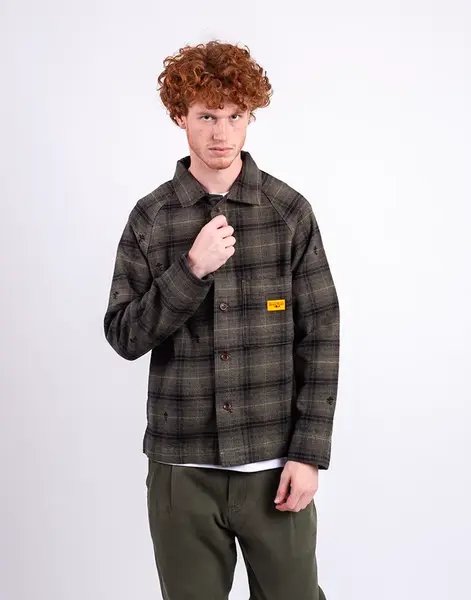 Service Works Thistle Plaid FOH Jacket OLIVE L