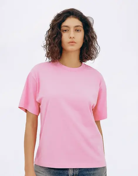 Tričko Organic Basics True Boxy Tee Soft Pink