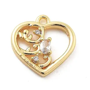 Brass Micro Pave Cubic Zirconia Pendants