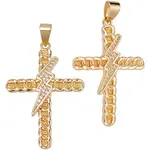 Rack Plating Brass Micro Pave Cubic Zirconia Pendants
