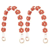 2Pcs Cotton Woven Flower Wrist Strap Lanyard