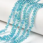 Electroplate Transparent Glass Beads Strands