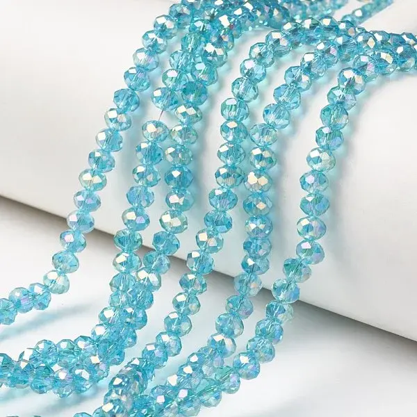 Electroplate Transparent Glass Beads Strands