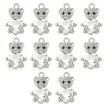 10Pcs Alloy Glass Pendants