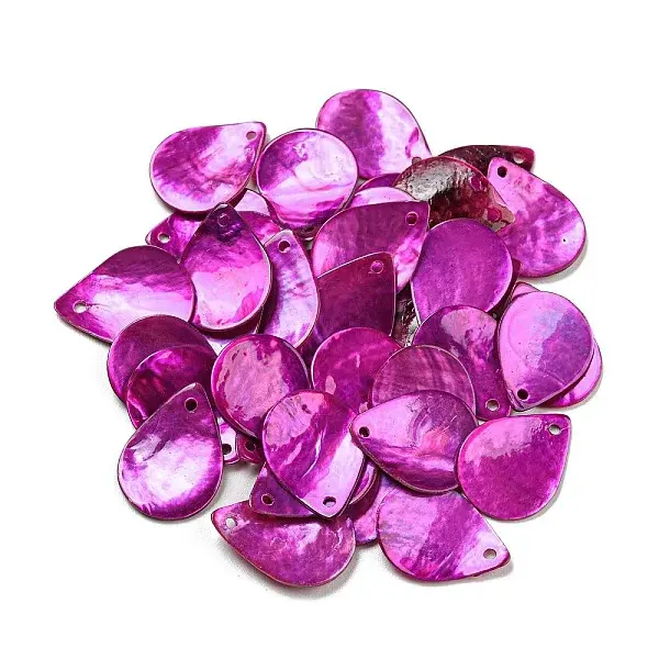 Spray Painted Natural Akoya Shell Pendants