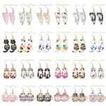 24 Pairs 316 Surgical Stainless Steel Cat Shape Dangle Earring