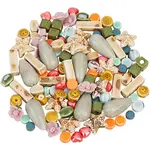 140Pcs 14 Styles Handmade Porcelain Beads