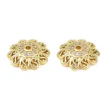 Brass Micro Pave Clear Cubic Zirconia Bead Caps