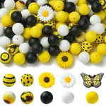 Printed Round Silicone Focal Beads Kits