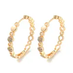 Brass with Cubic Zirconia Hoop Earrings