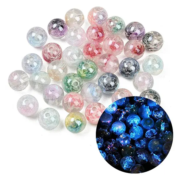 Luminous Transparent Resin Inner Flower Beads