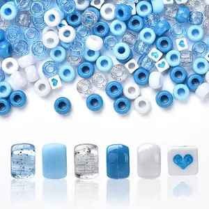720Pcs 6 Styles Plastic & Acrylic Beads