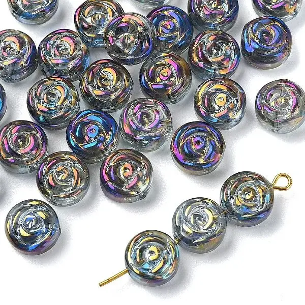 30Pcs Electroplate Glass Beads