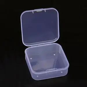 Square Plastic Bead Containers with Hinged Lid