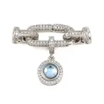 Flat Round Brass Micro Pave Cubic Zirconia Fold Over Clasps