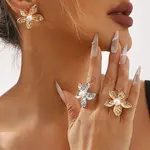 Alloy & Plastic Pearl Stud Earrings for Women