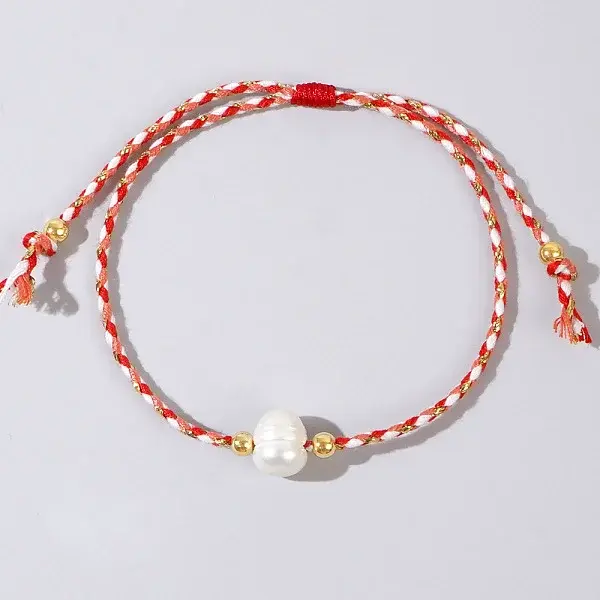 Natural Freshwater Pearl Bead Braided Bead Bracelets