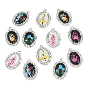 Alloy Enamel & Rhinestone Pendants