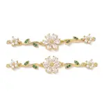 Brass Pave Cubic Zirconia Connector Charms