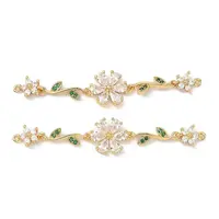 Brass Pave Cubic Zirconia Connector Charms