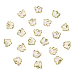 20Pcs Rack Plating Alloy Glass Charms