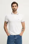 Polo tričko Tommy Hilfiger béžová barva, MW0MW37346