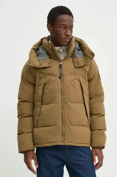 Bunda G-Star pánská, hnědá barva, zimní, oversize, D25345-D518