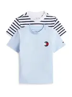 TOMMY HILFIGER Tričko  námornícka modrá / svetlomodrá / červená / biela