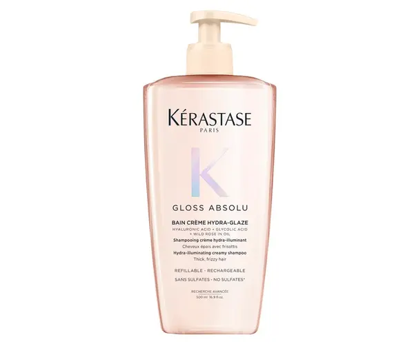 Hydratační a rozjasňující šampon pro pevné a krepaté vlasy Kérastase Gloss Absolu Bain Créme Hydra-Glaze - 500 ml + dárek zdarma