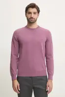 Bavlněný svetr BOSS růžová barva, lehký