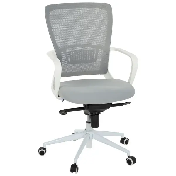 MID.YOU OTOČNÁ ŽIDLE, síťovina, plochá tkanina, šedá, bílá