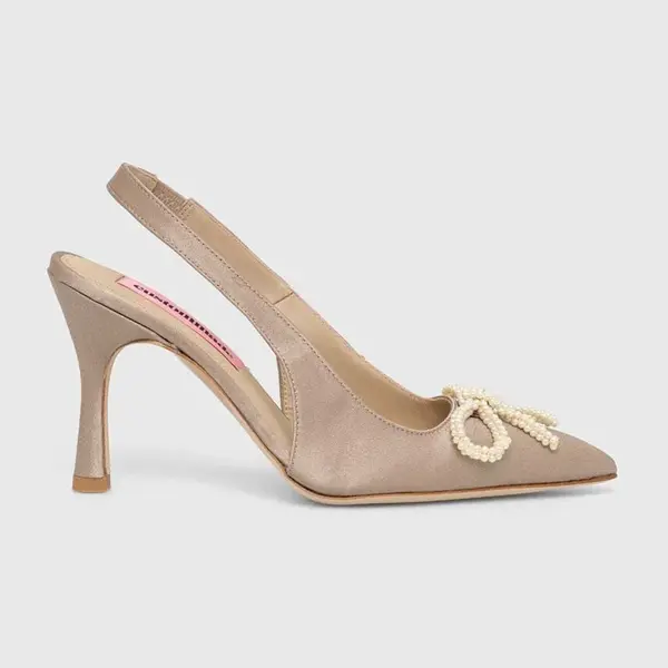 Lodičky Custommade Ayanna Satin Pearl hnědá barva, 000402096