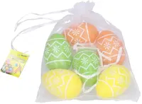 Vajíčko W044996 dekorační plastové různé barvy 4x6 cm, 6 ks